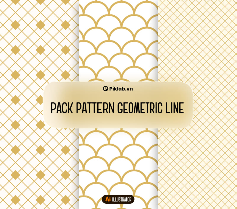 Pack Patterns Geometric Line, Bộ Pattern Hình Học Đẹp Cho Thiết Kế, Họa Tiết Vây Cá, Hình Thoi, Caro